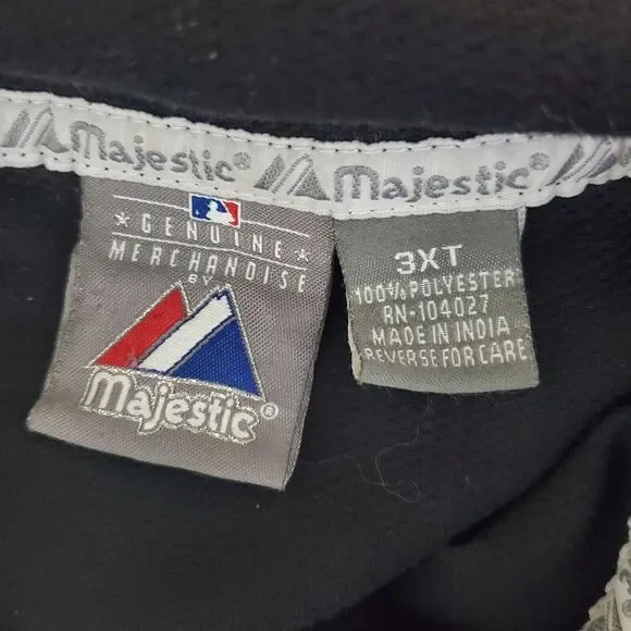 Chicago White Sox Polo Shirt Adult 3XLT Black White Majestic Breathable MLB Mens - Picture 8 of 10